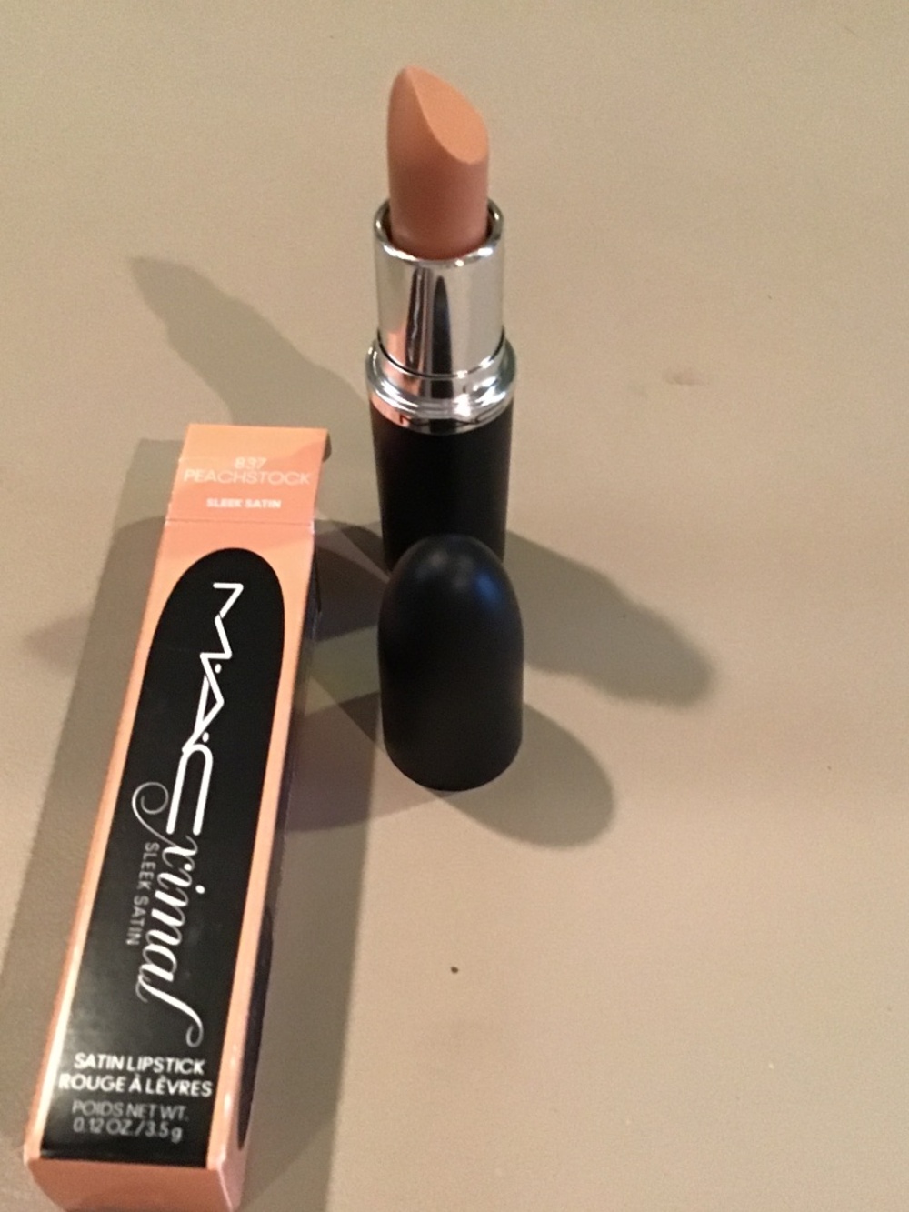 MAC Cosmetics Maximal Sleek Satin Lipstick in “Peachstock” New